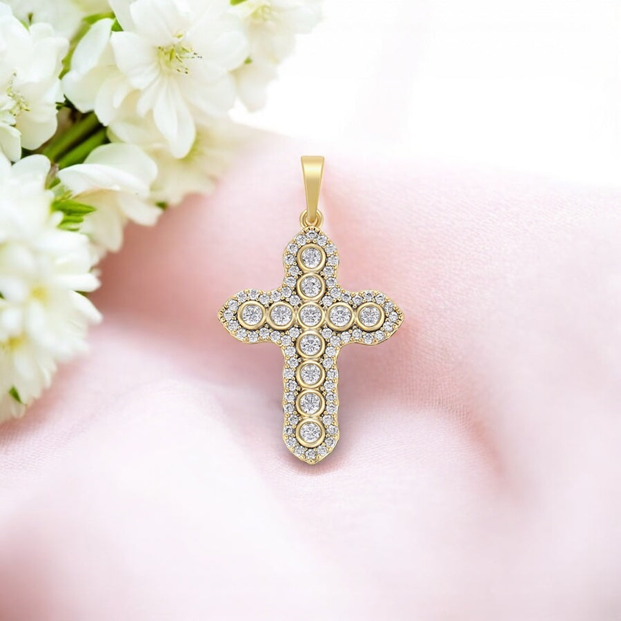 Позлатен кръст с цирконий
