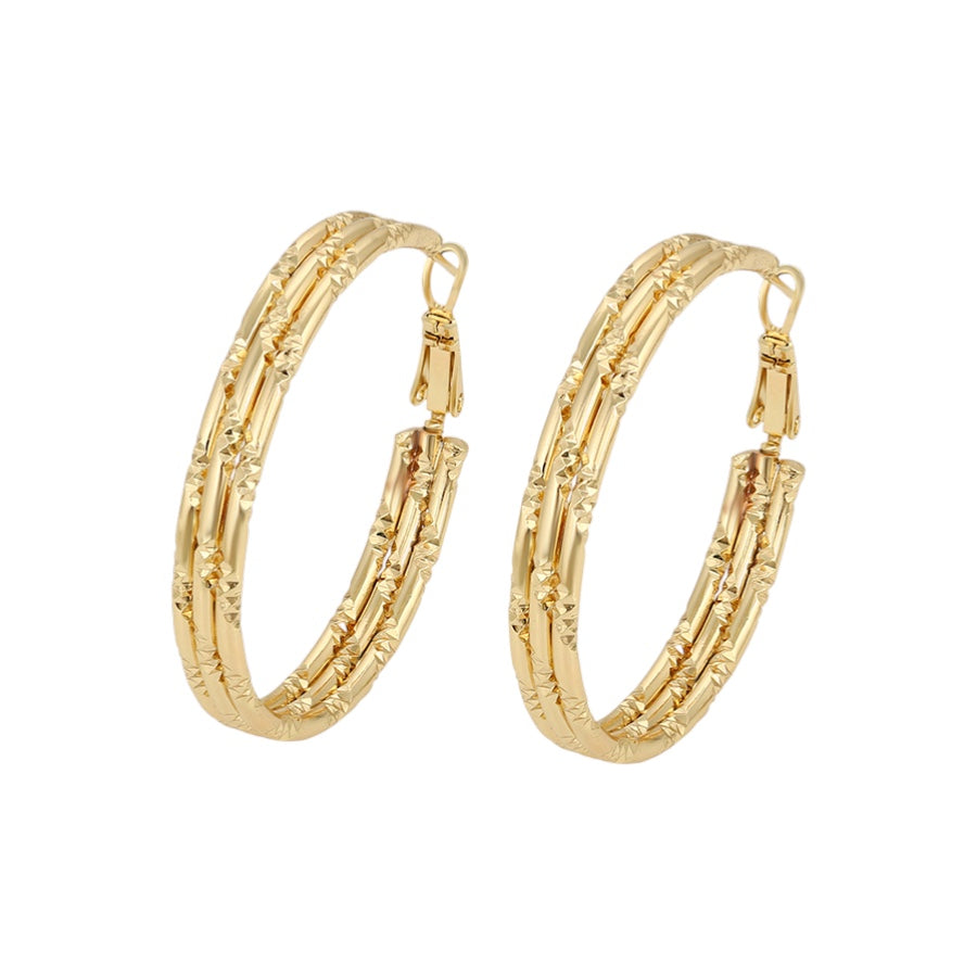 Позлатени обеци тройни халки