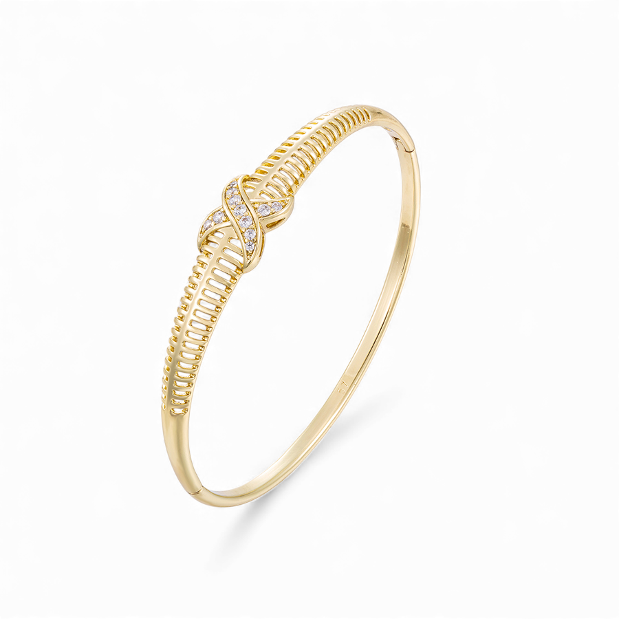 Позлатена твърда гривна "Нежност"