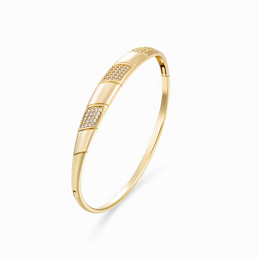 Позлатена твърда гривна "Изисканост"