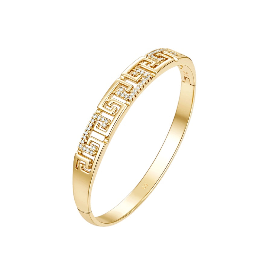 Позлатена твърда гривна "Иви"