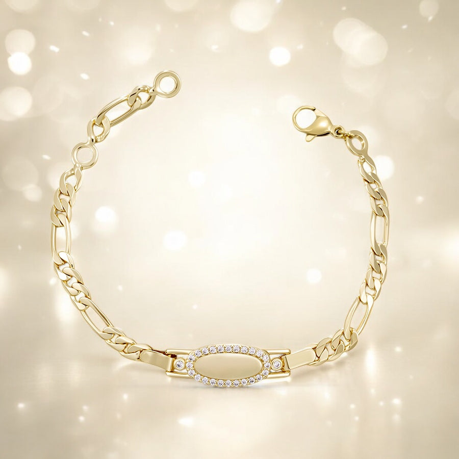 Позлатена детска гривна с камъчета