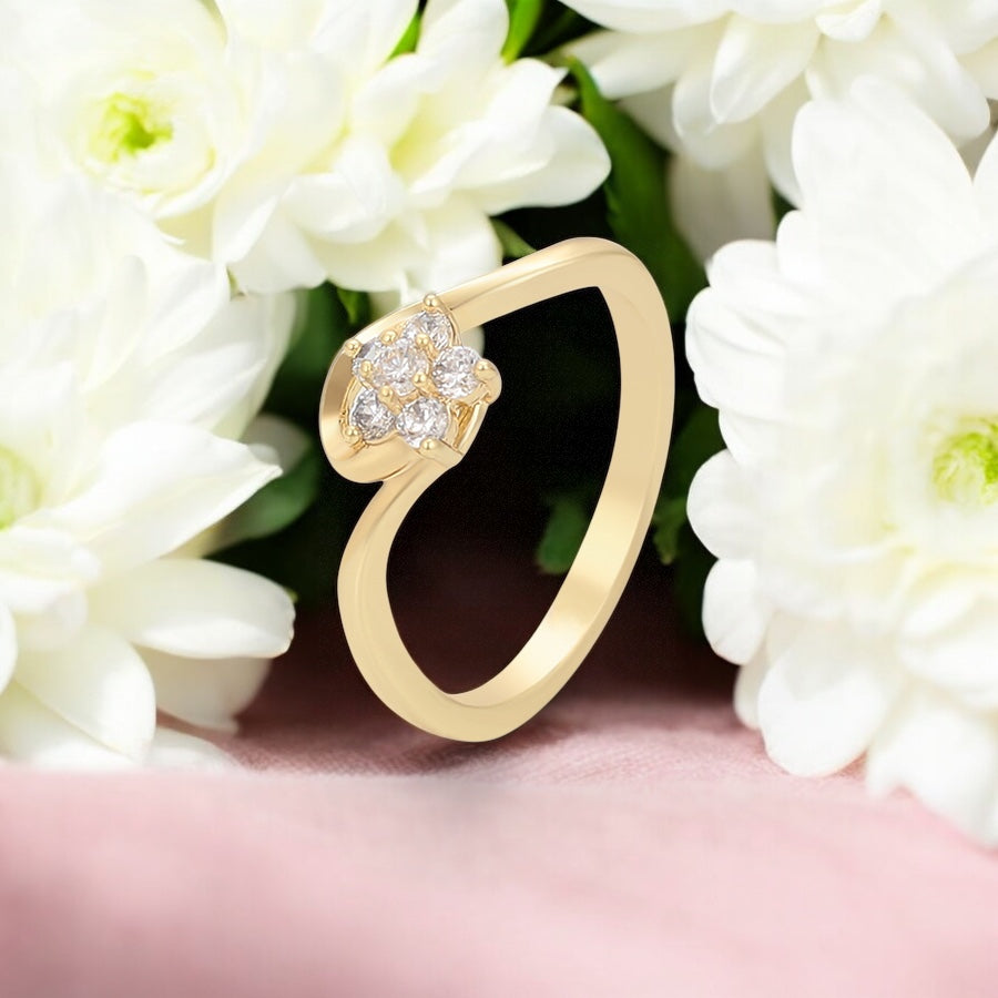 Позлатен пръстен "Цветя"