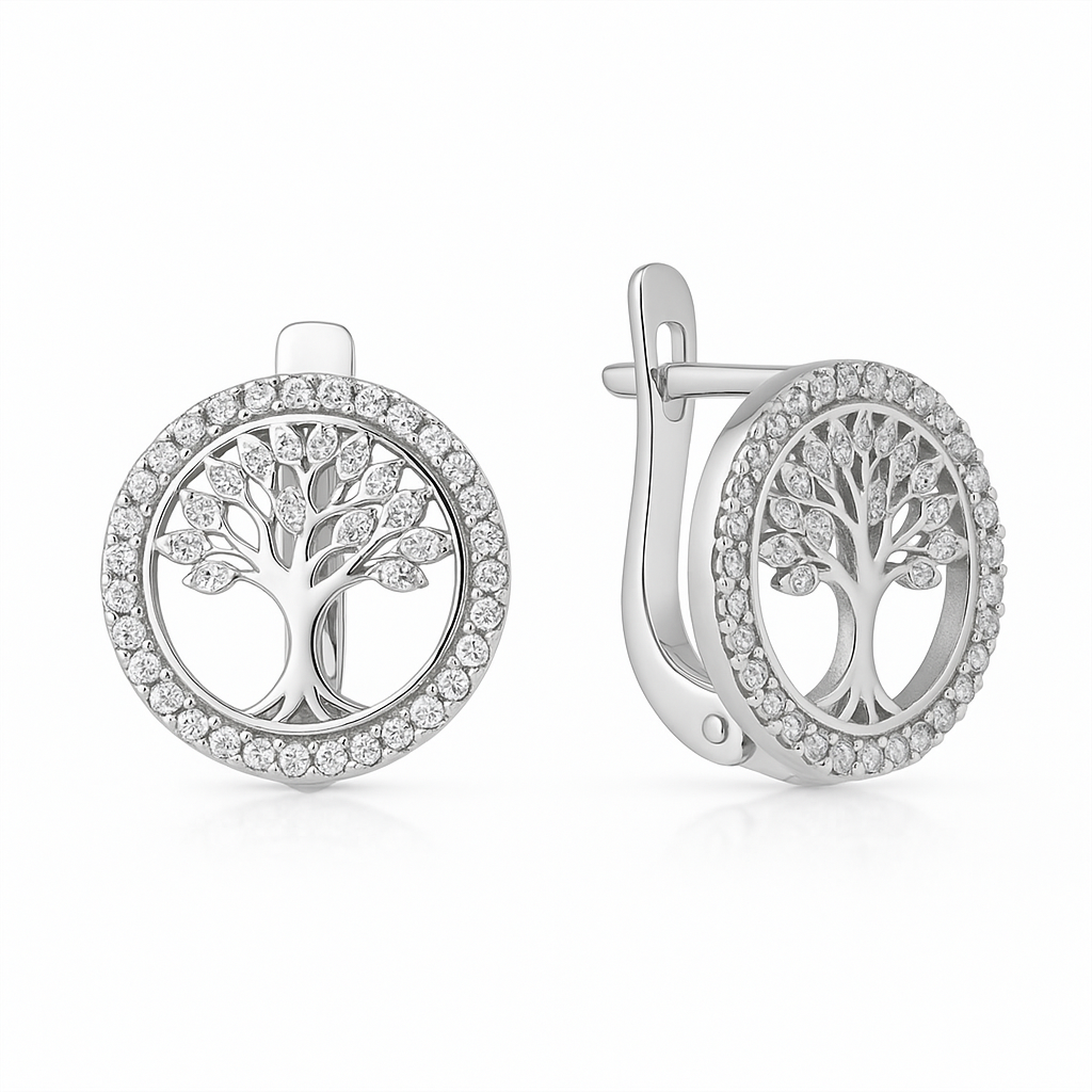 Сребърни обеци "Дървото на живота"