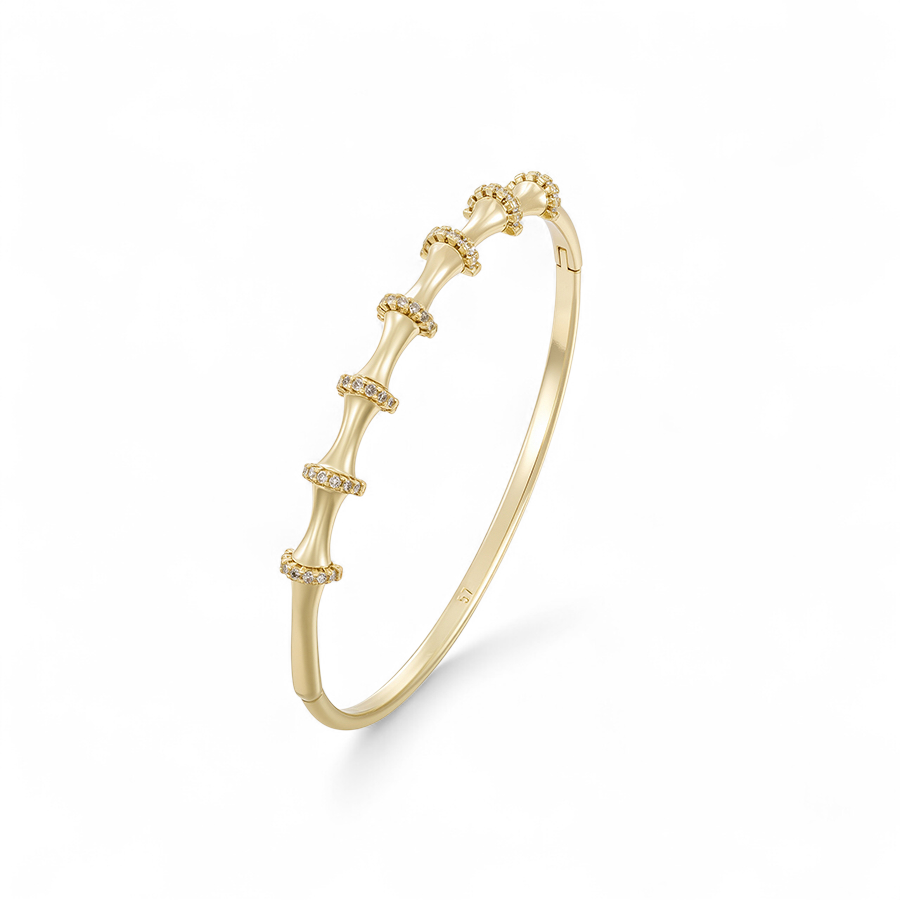 Позлатена твърда гривна "Нежност"