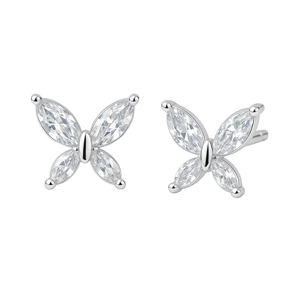 Сребърни обеци "Пеперуда"