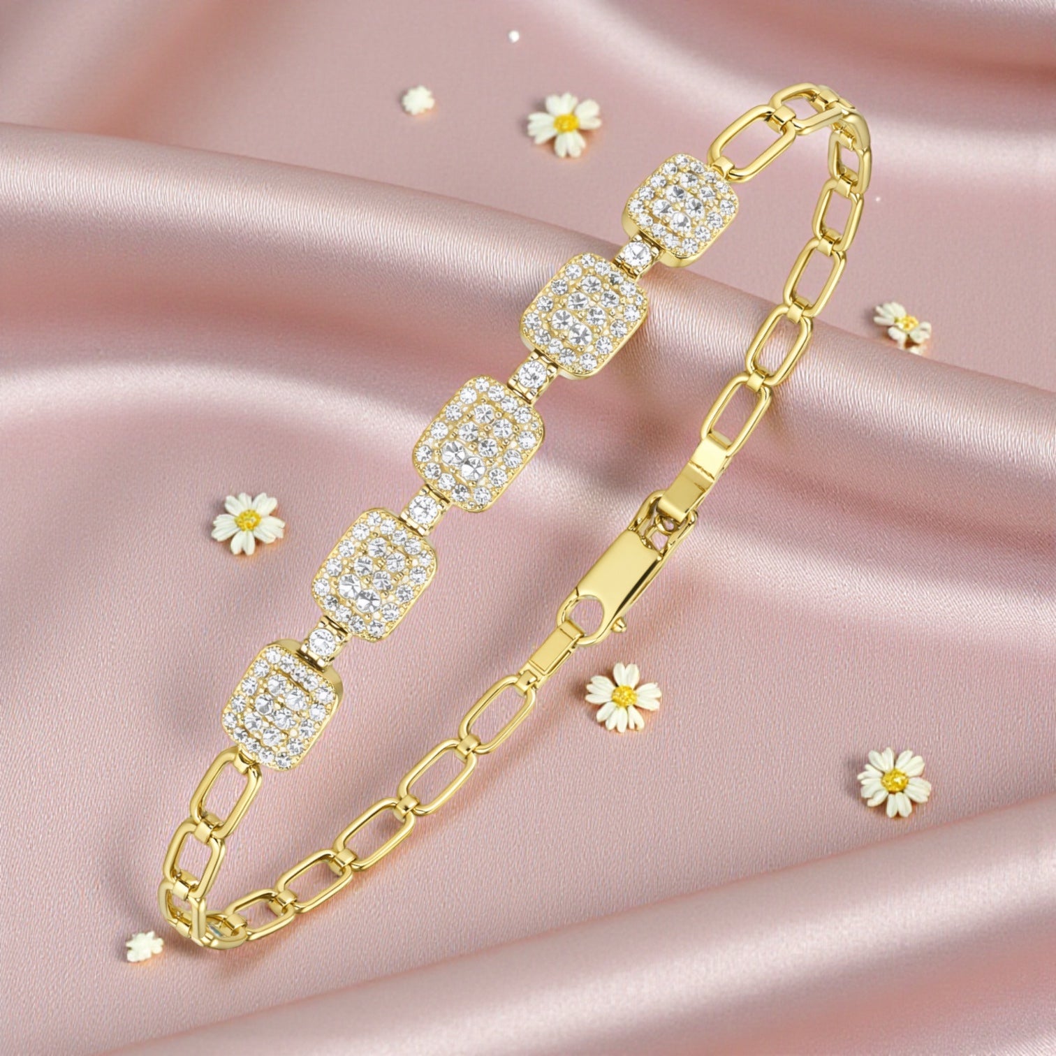 Позлатена гривна "Нежен блясък"