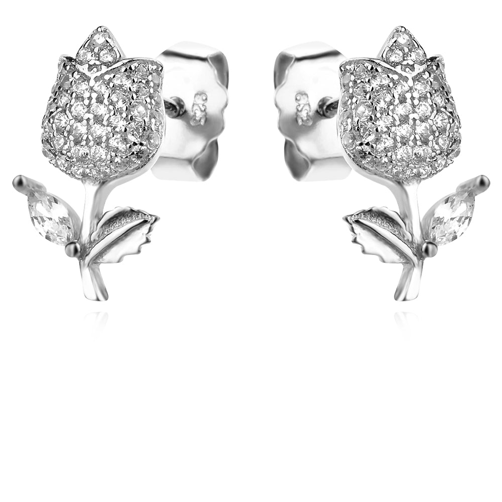 Сребърни обеци "Лале"