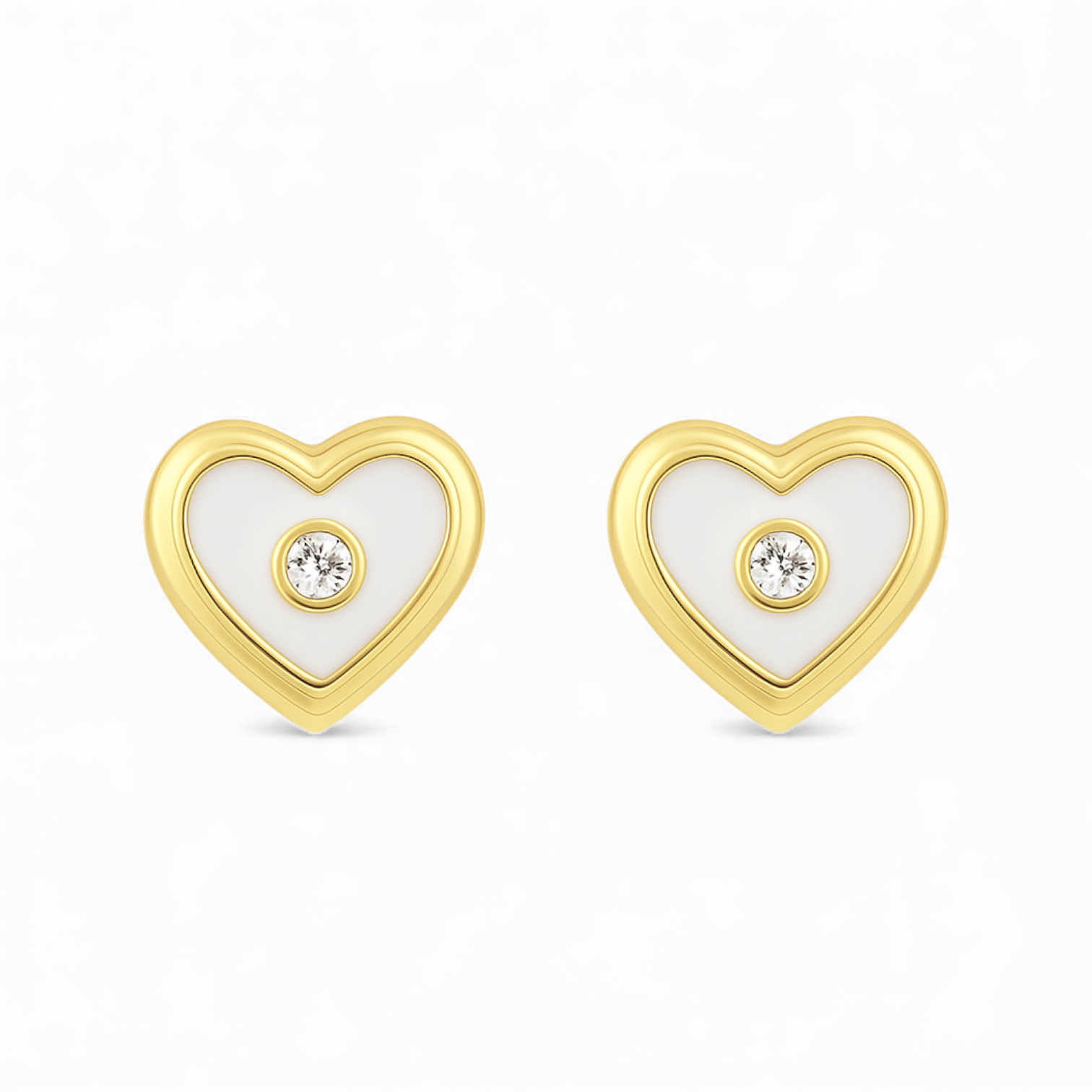 Позлатени обеци на винт "Любов"