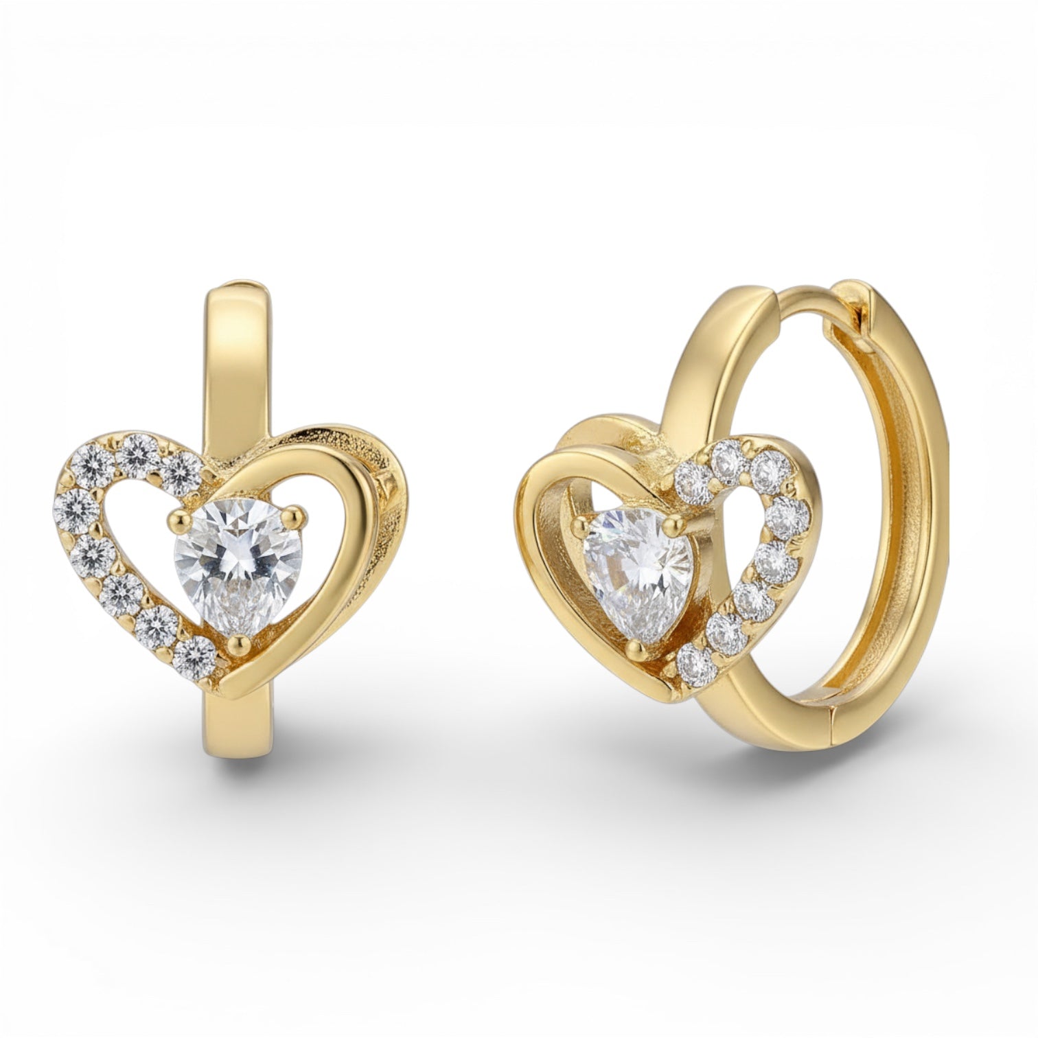 Позлатени обеци "Сърчица"