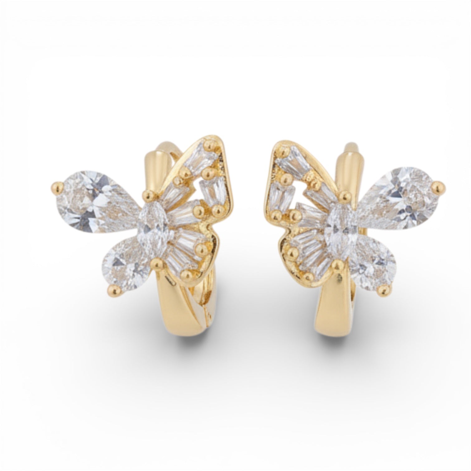 Позлатени обеци "Пеперуди"