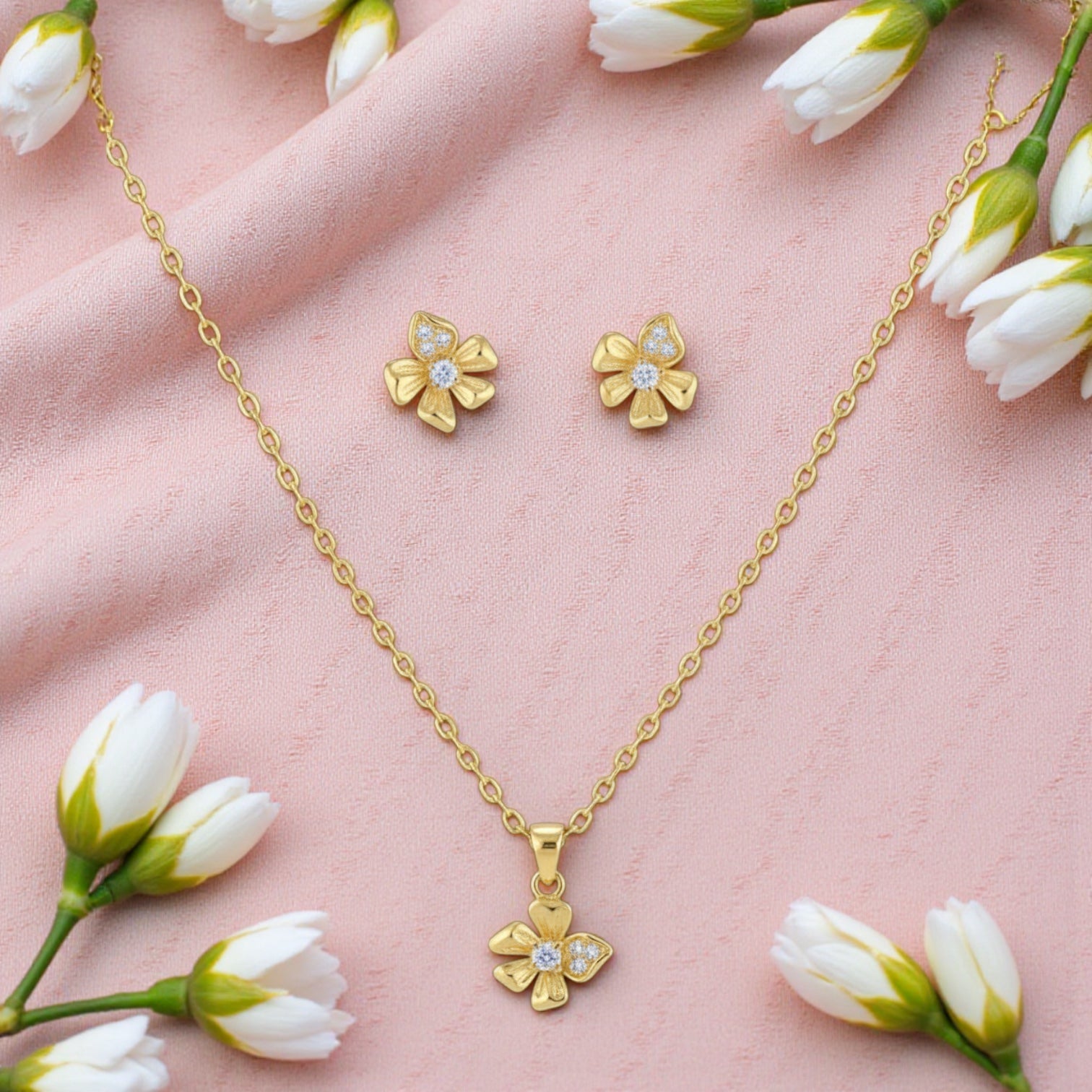 Позлатен комплект "Цвете"