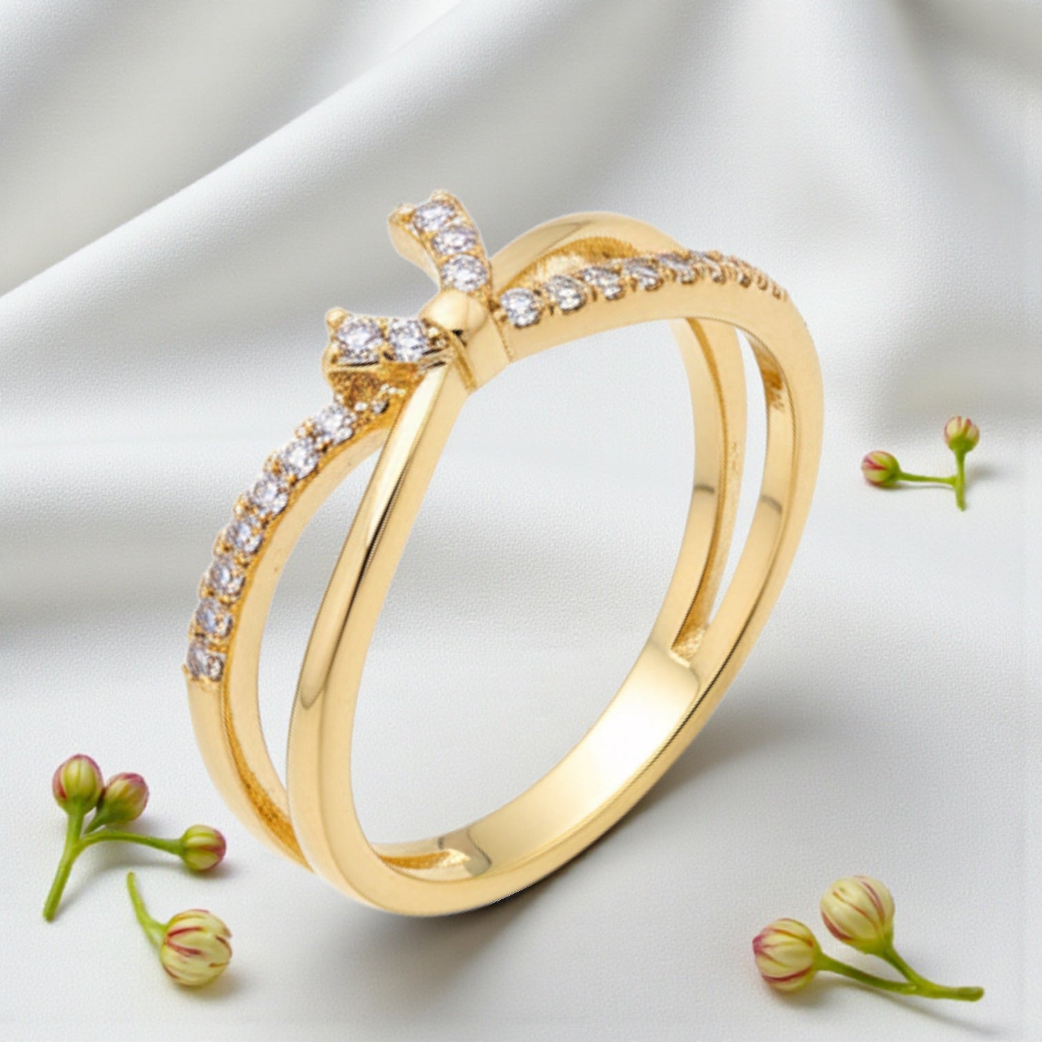 Позлатен пръстен "Панделка"