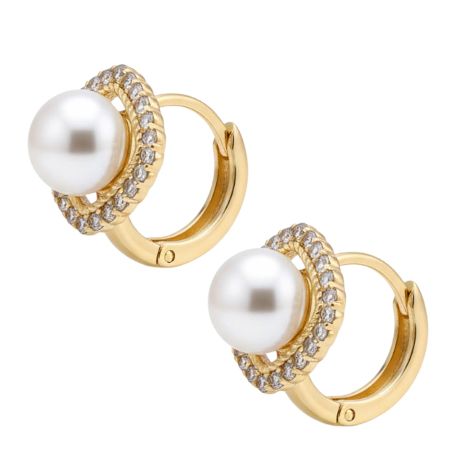 Позлатени обеци "Перлен блясък"