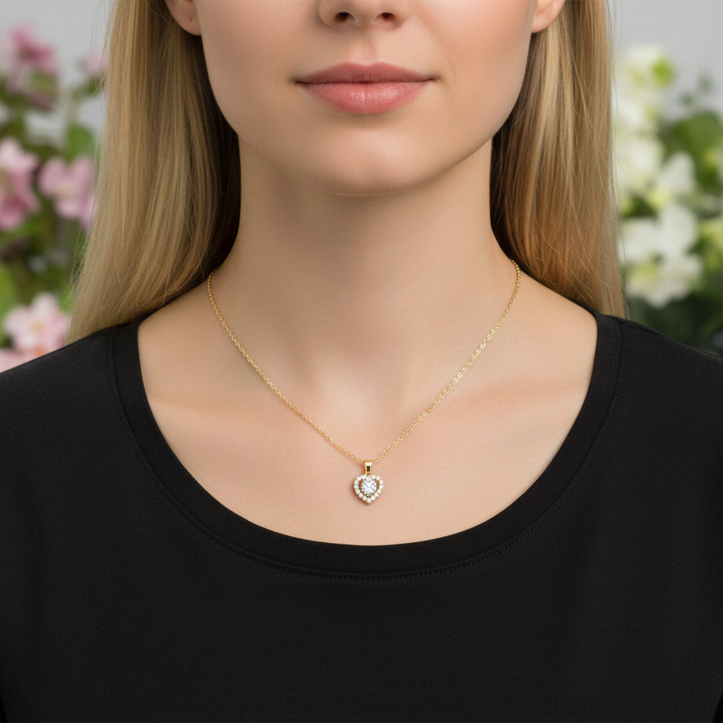 Позлатено колие "Сърце"