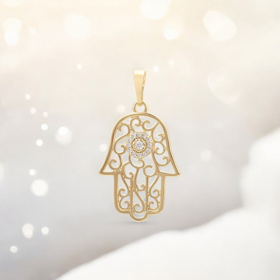 Позлатена висулка "Ръката на Фатима"