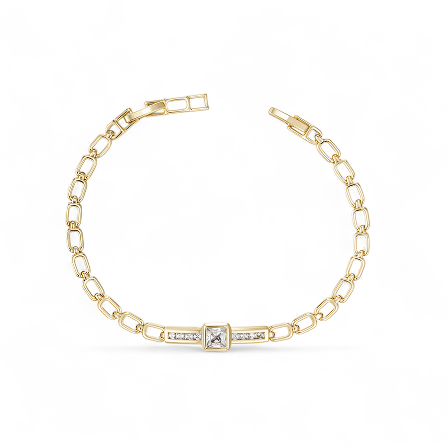 Позлатена гривна с циркони