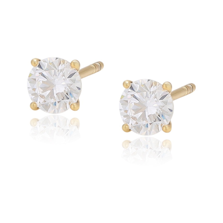 Позлатени обеци на винт "Камъчета"