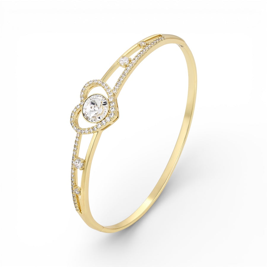 Позлатена твърда гривна "Сърце"