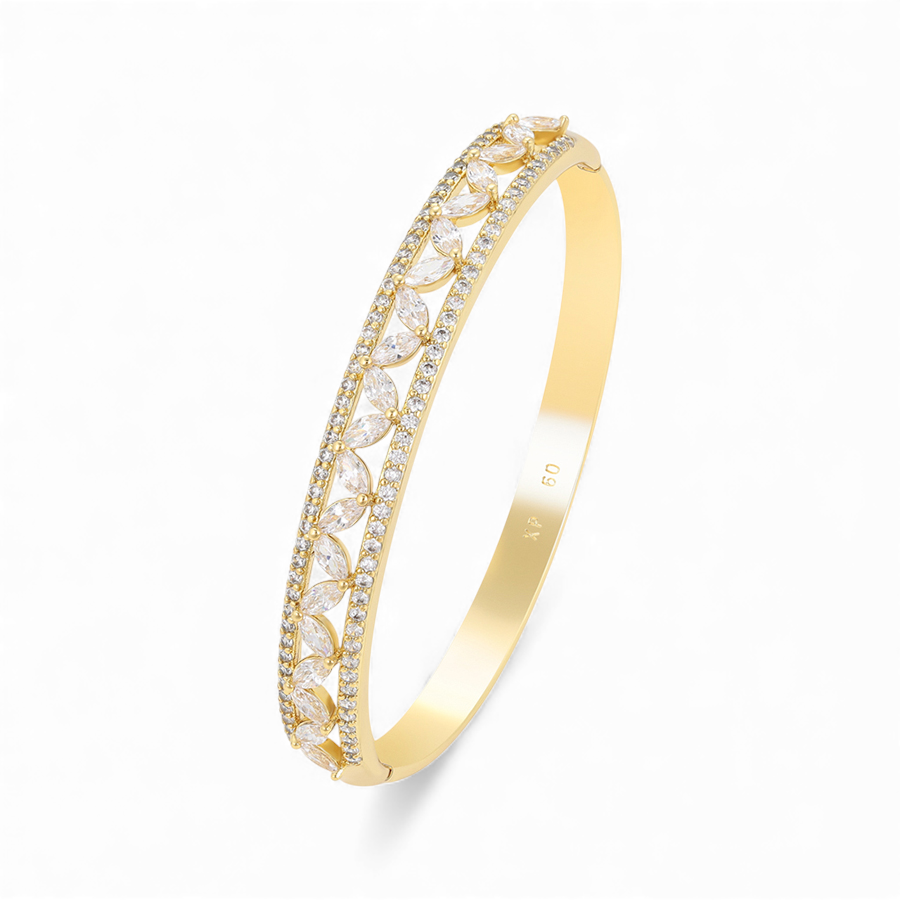 Позлатена твърда гривна "Принцеса"