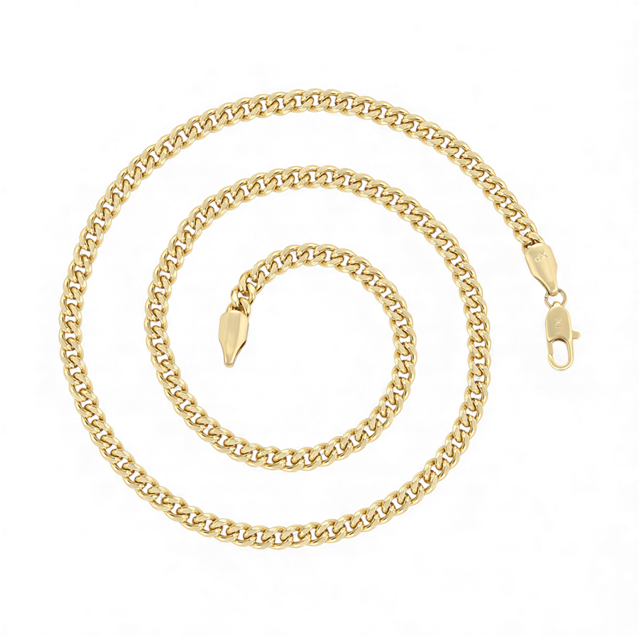 Позлатен плътен синджир - 45см.