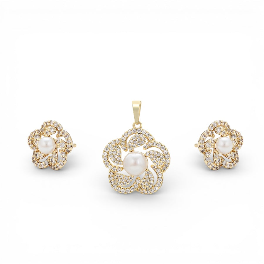 Позлатен комплект "Цветя"