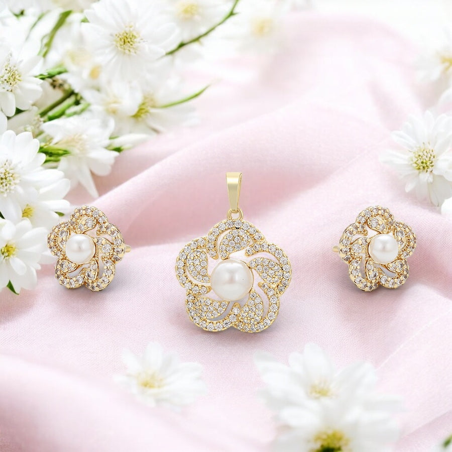 Позлатен комплект "Цветя"