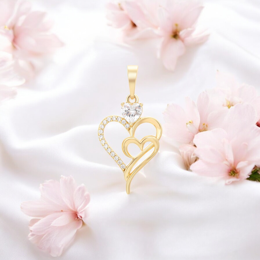 Позлатена висулка "Сърца"