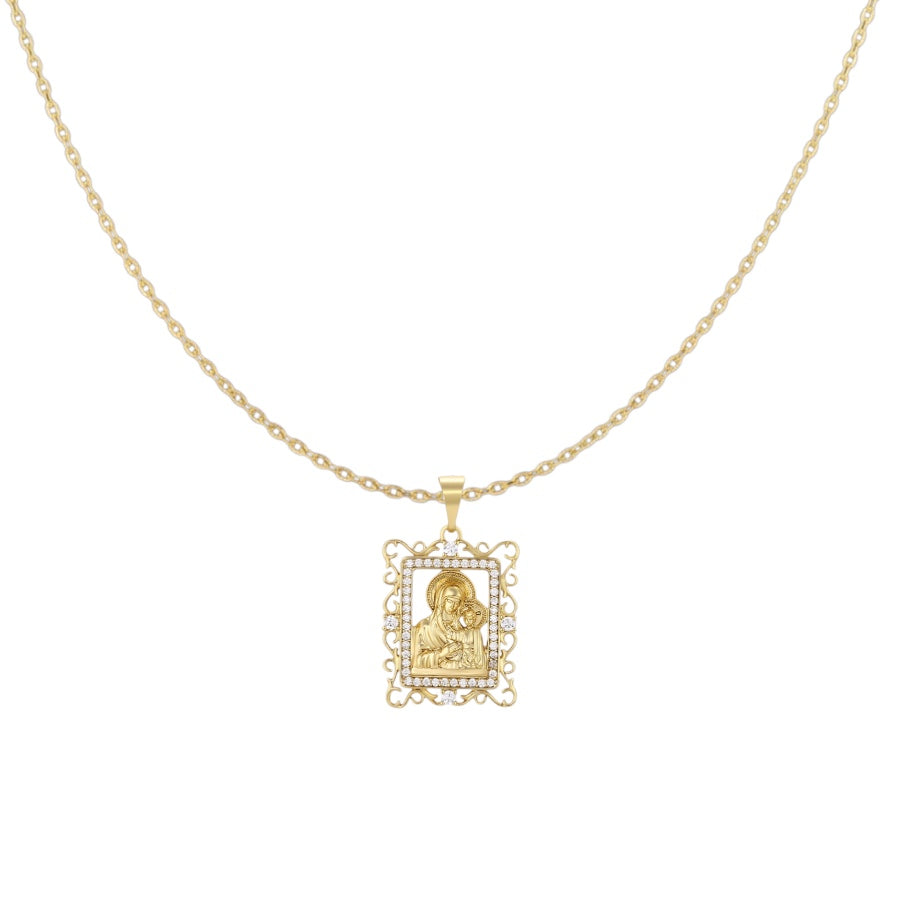 Позлатено колие "Богородица"