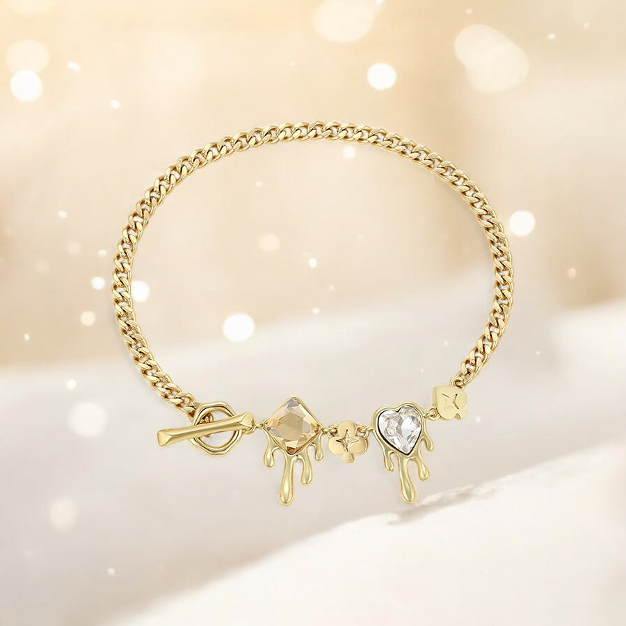 Позлатена гривна "Капки от любов"