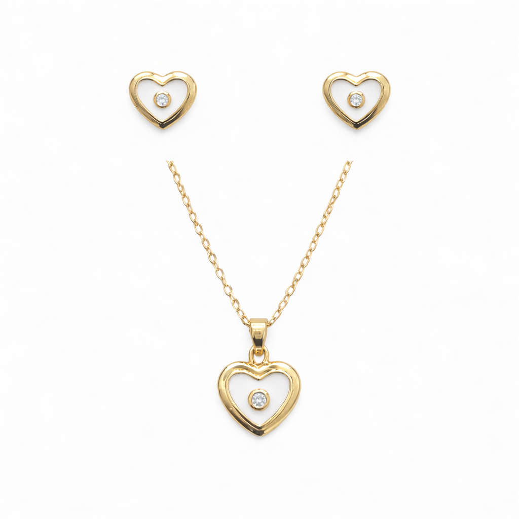 Позлатен комплект "Сърца"