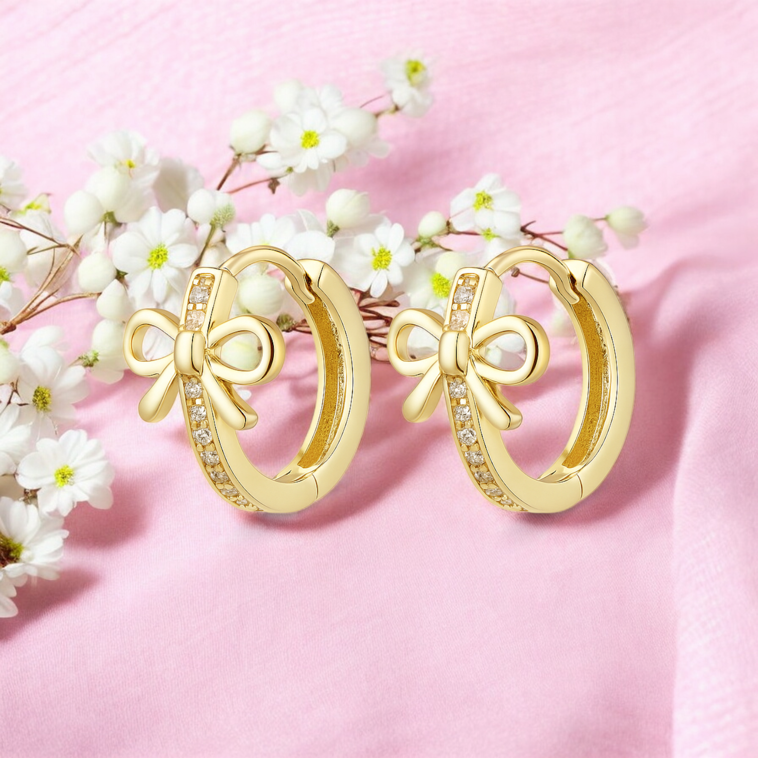 Позлатени обеци "Панделки"