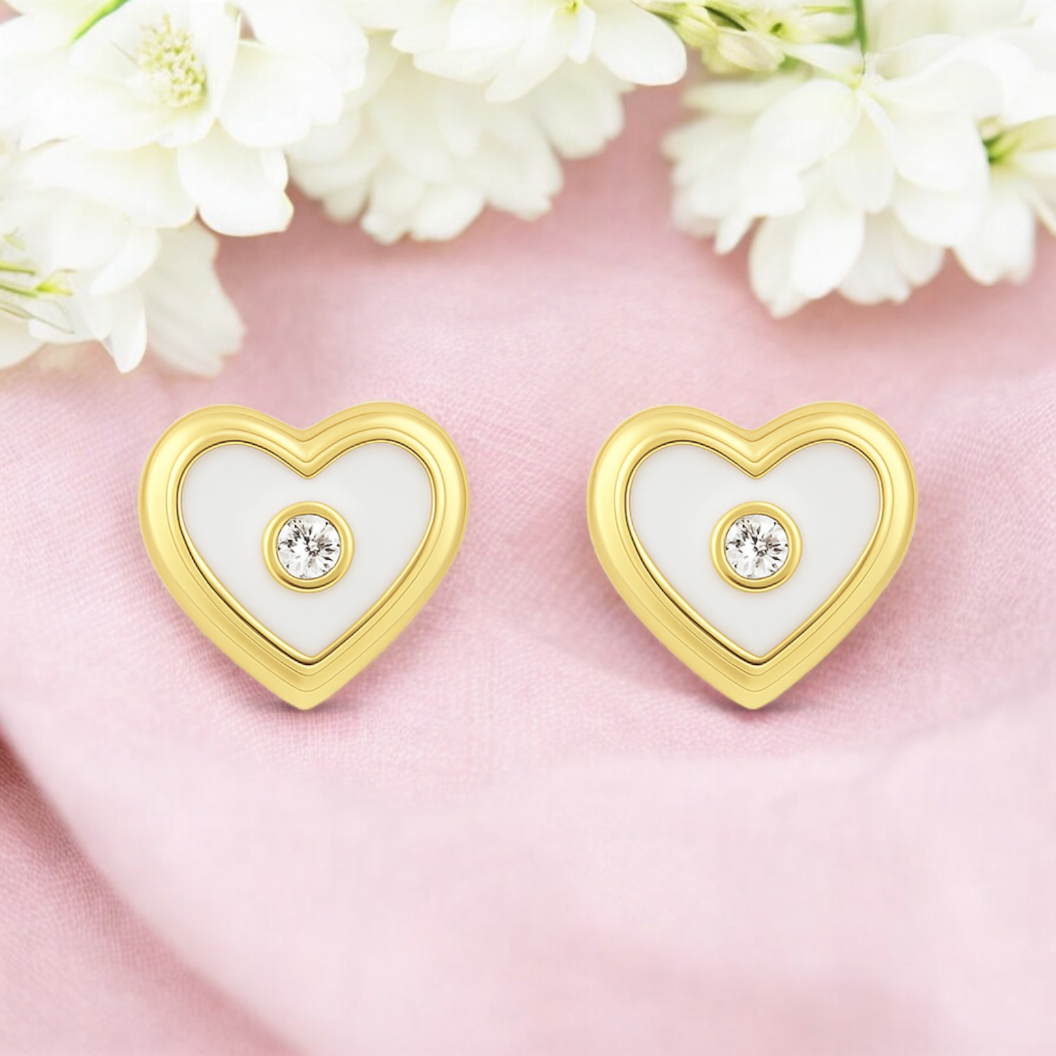 Позлатени обеци на винт "Любов"