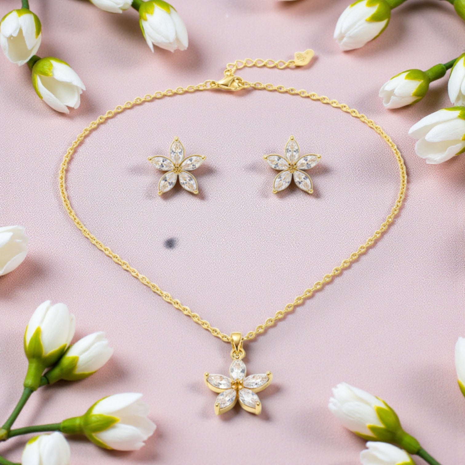 Позлатен комплект "Цветя"