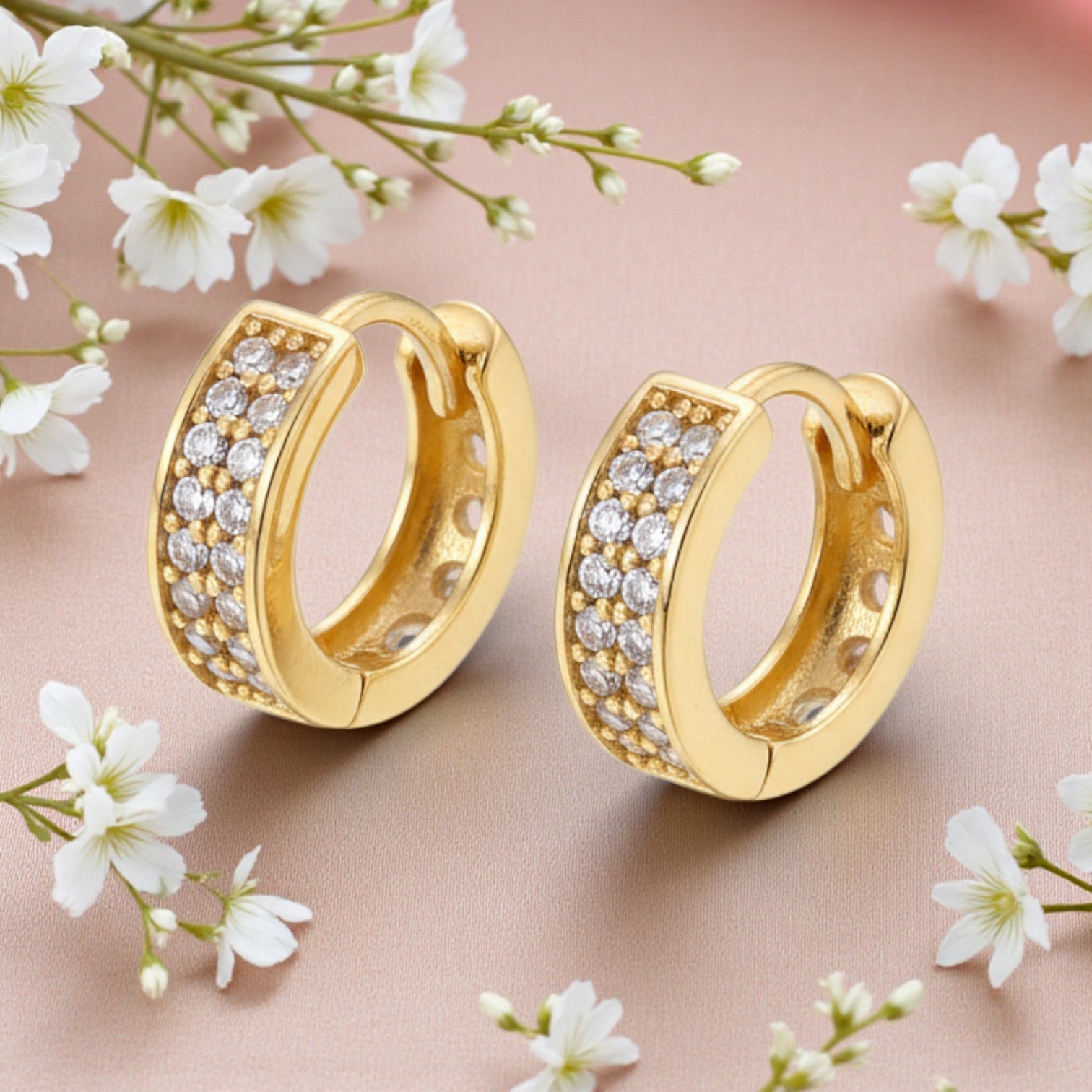 Позлатени халки с цирконий