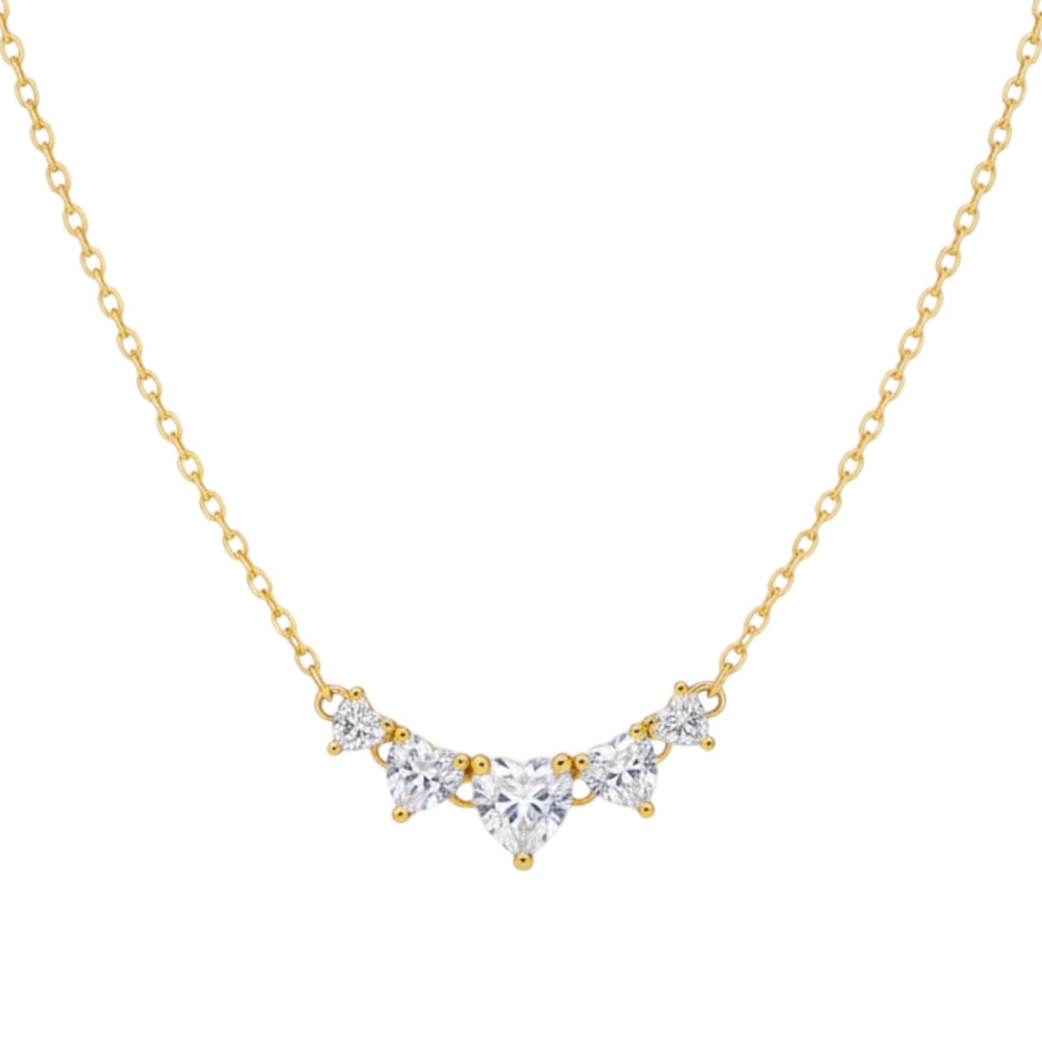 Позлатено колие "Сърчица"