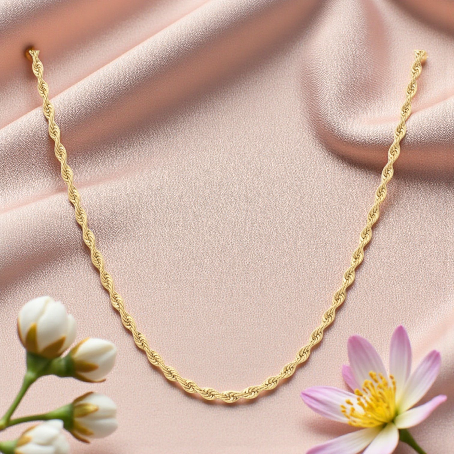 Позлатен синджир спирала - 50см