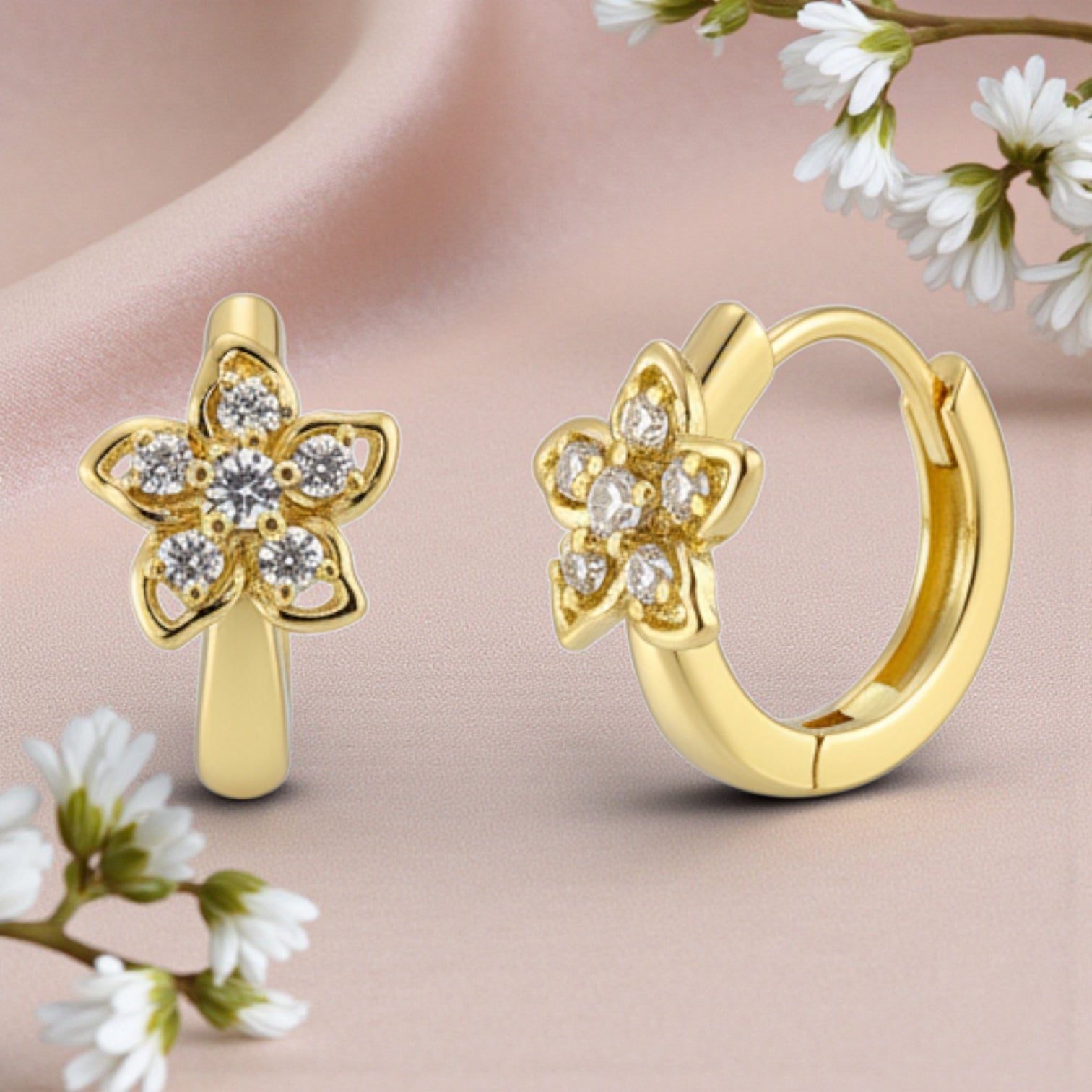 Позлатени обеци "Пролетен блясък"