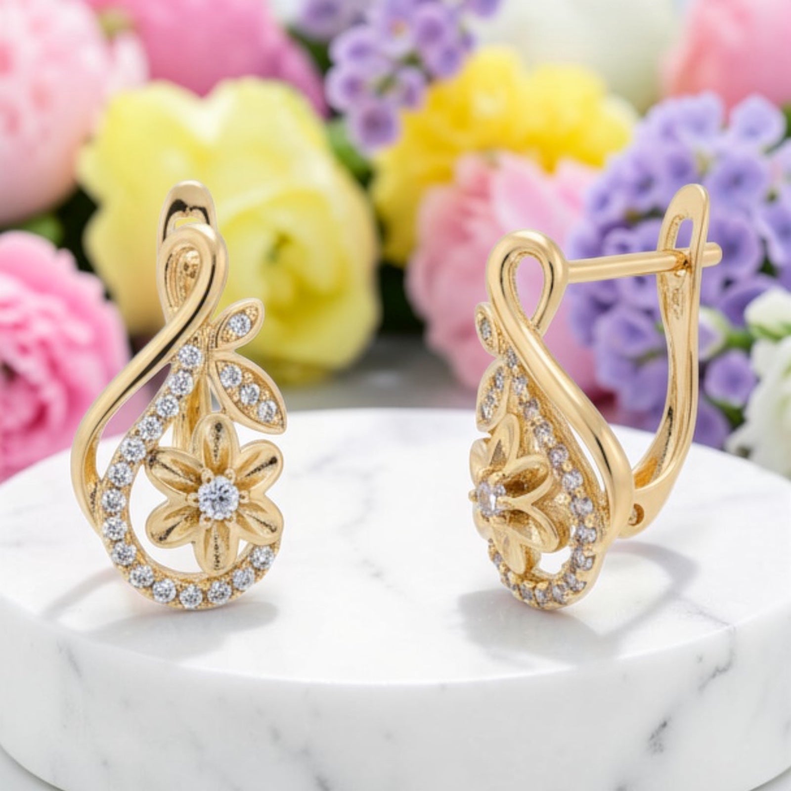 Позлатени обеци "Пролетно сияние"