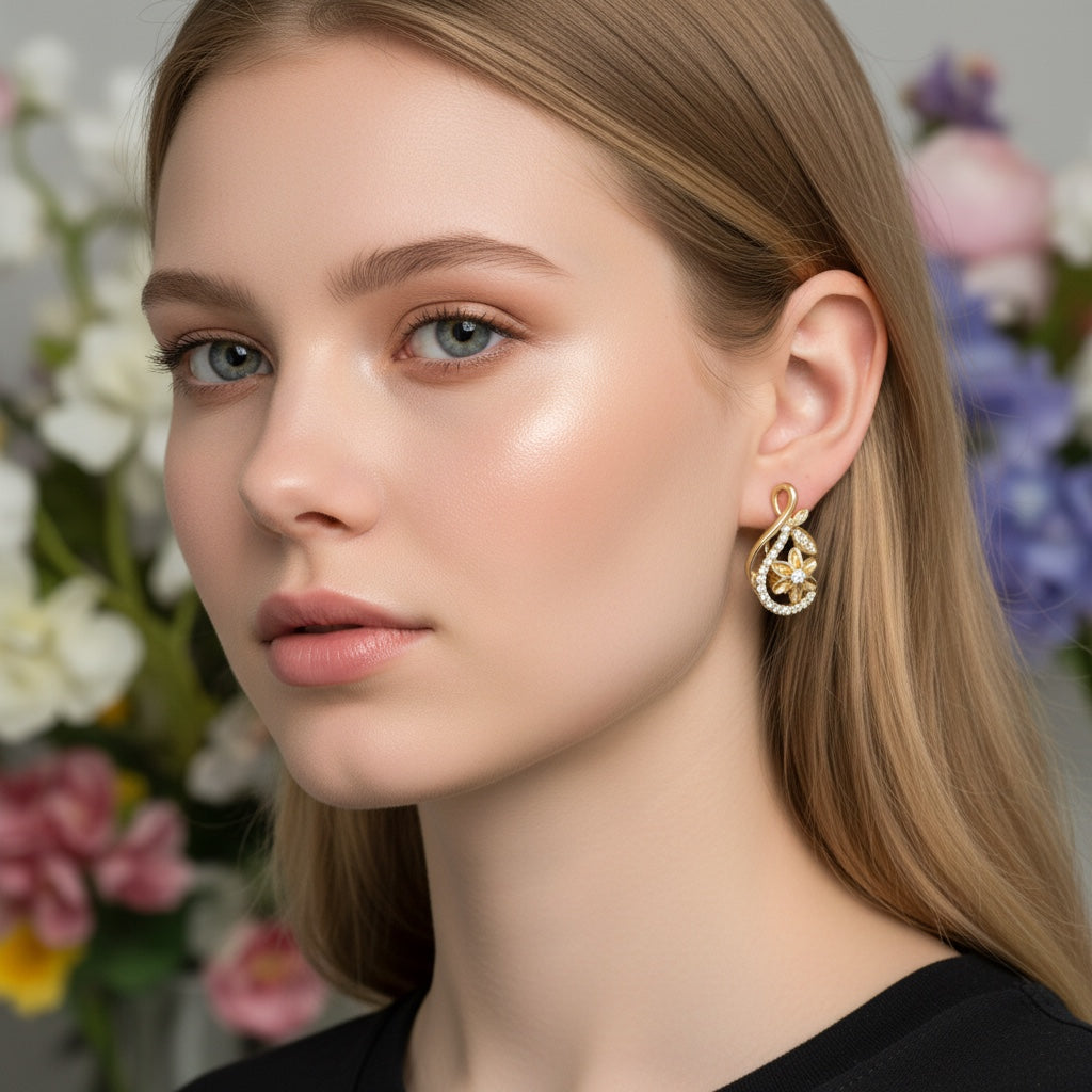 Позлатени обеци "Пролетно сияние"