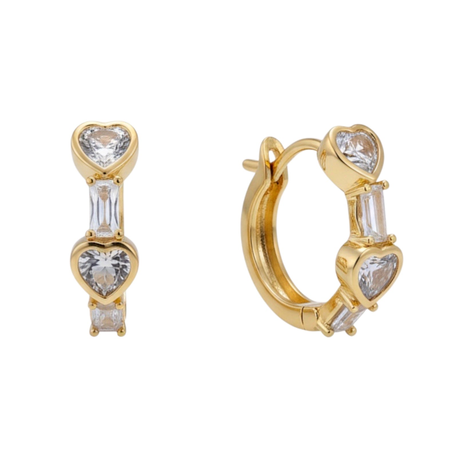 Позлатени обеци "Сърце"