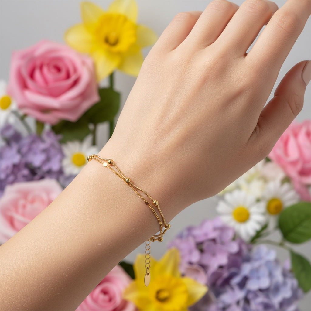 Позлатена гривна "Топчета"