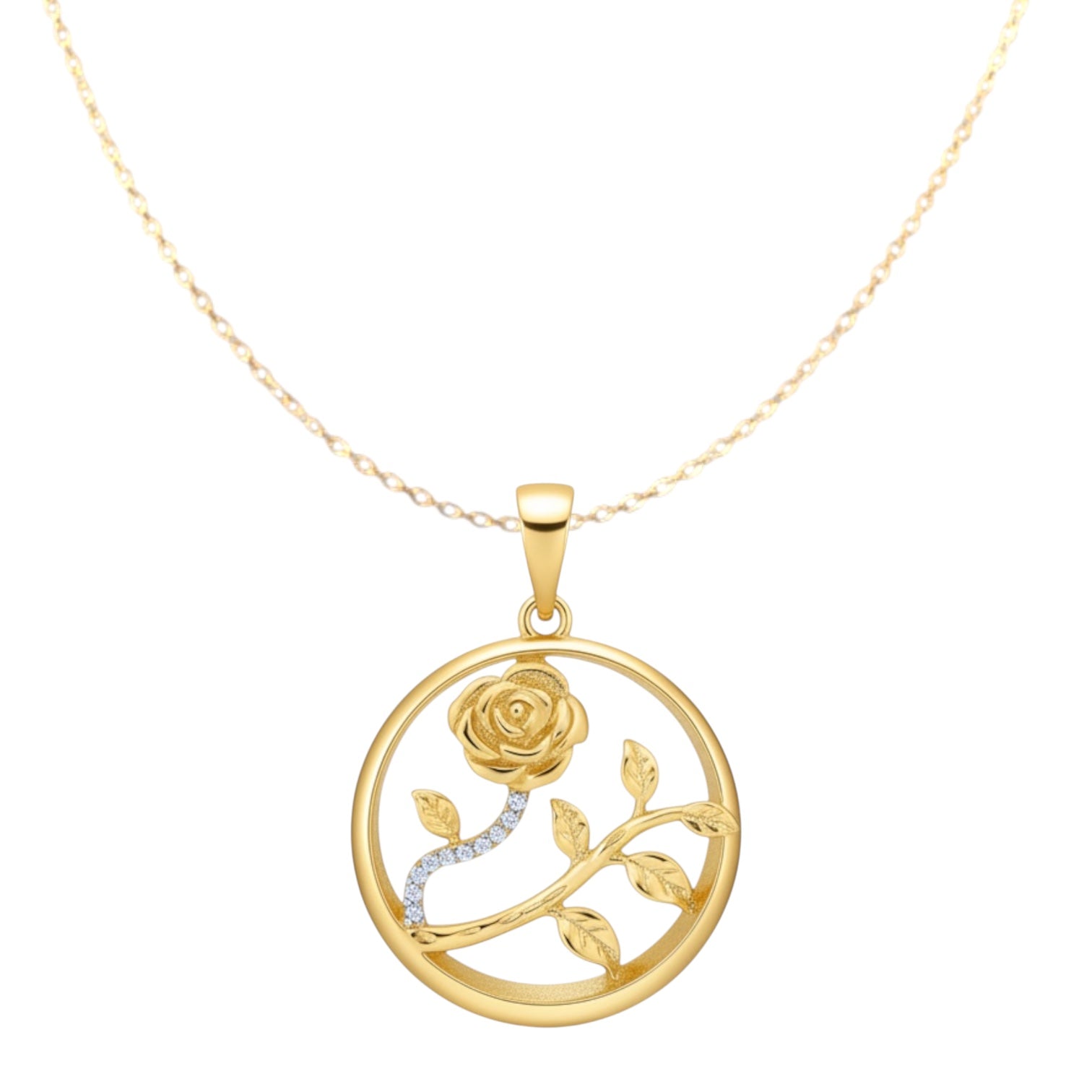 Позлатено колие "Роза"