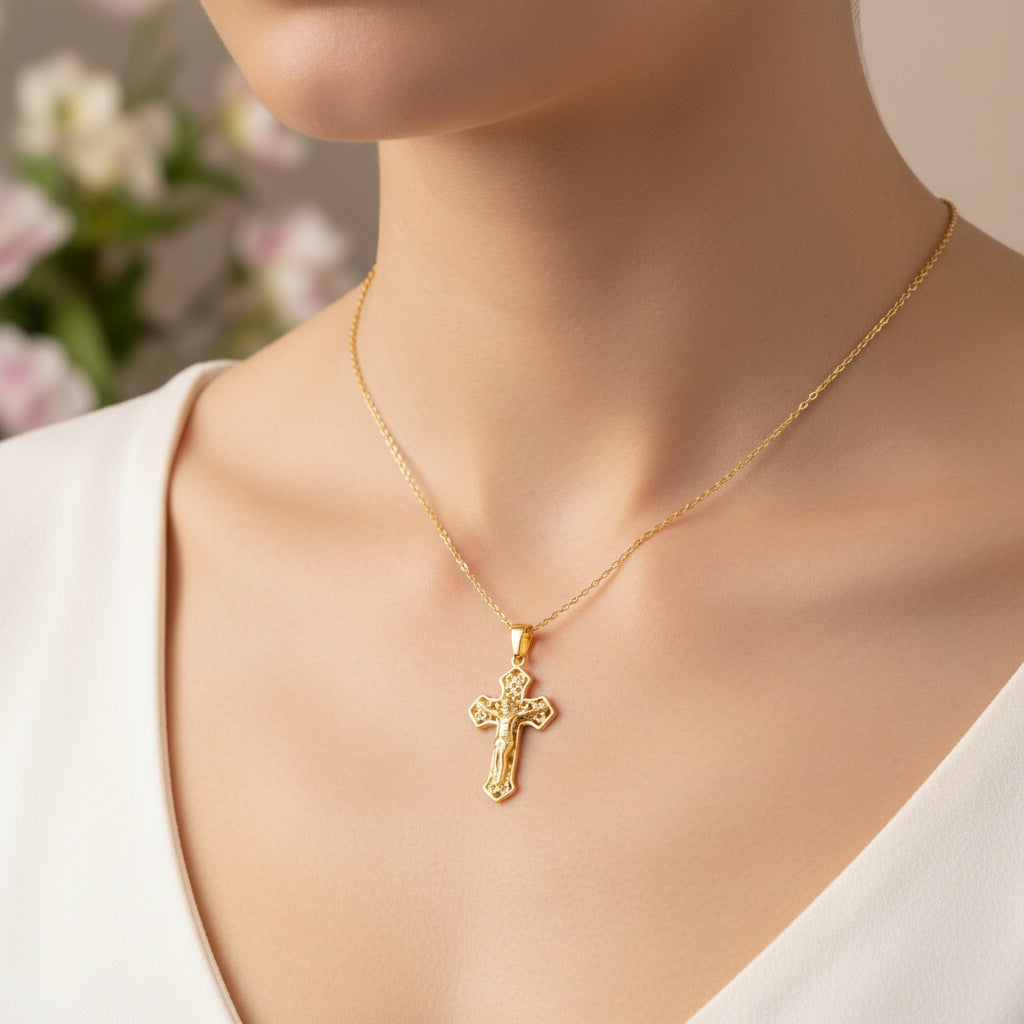 Позлатено колие "Кръст"