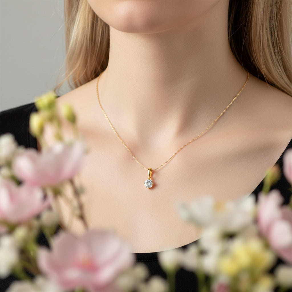 Позлатено колие "Камъче"