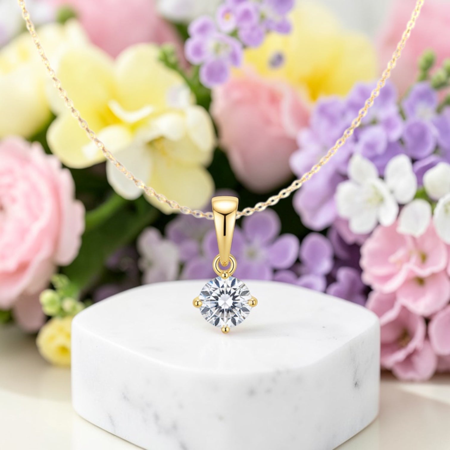 Позлатено колие "Камъче"