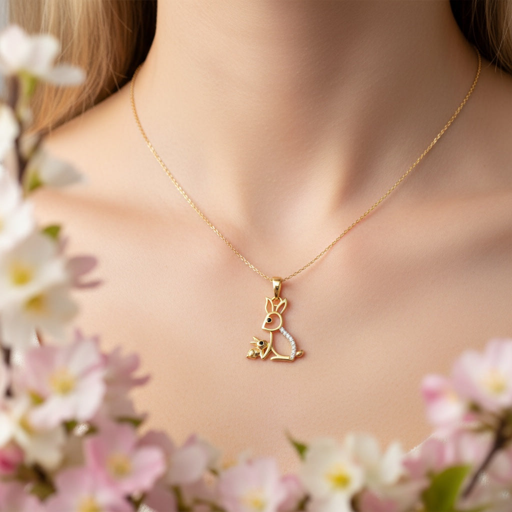 Позлатено колие "Зайчета"