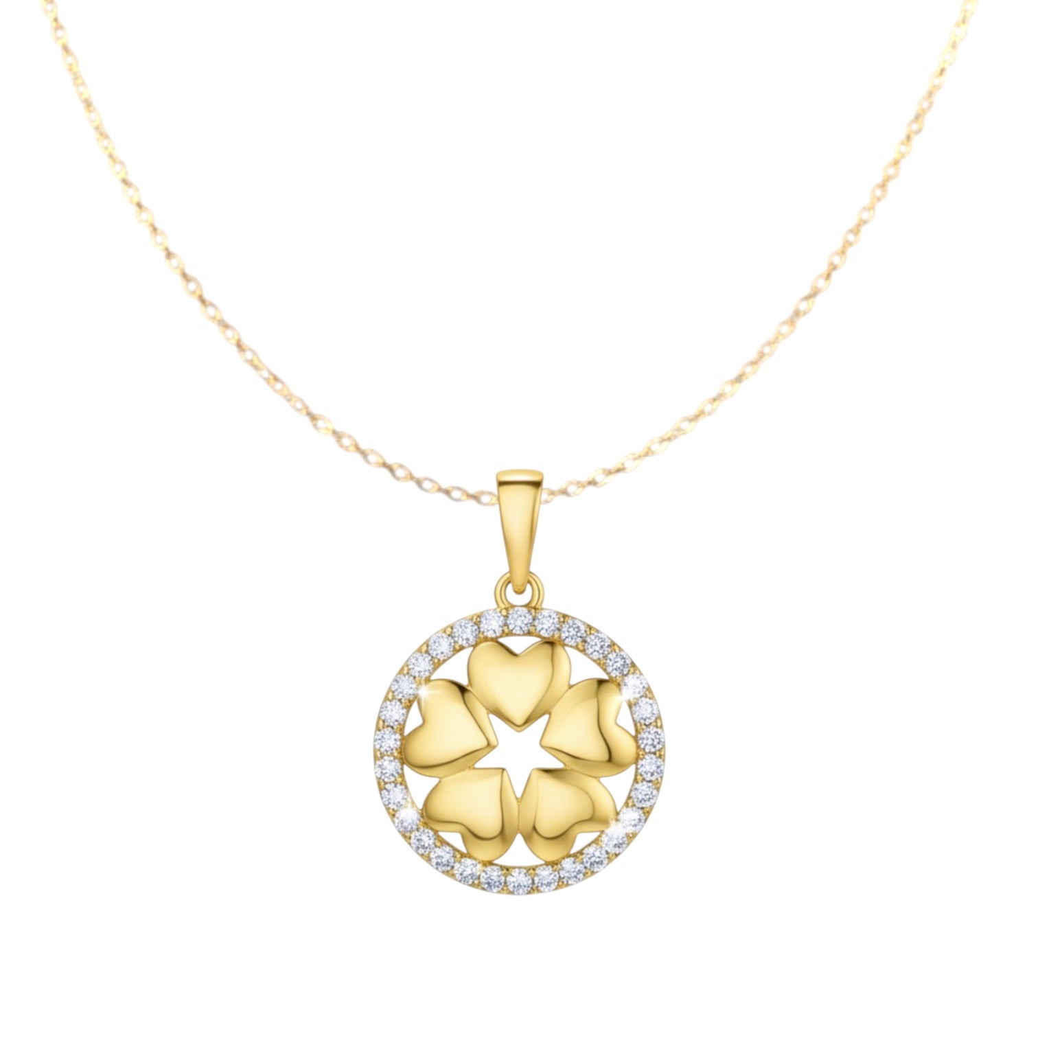 Позлатено колие "Сърчица"