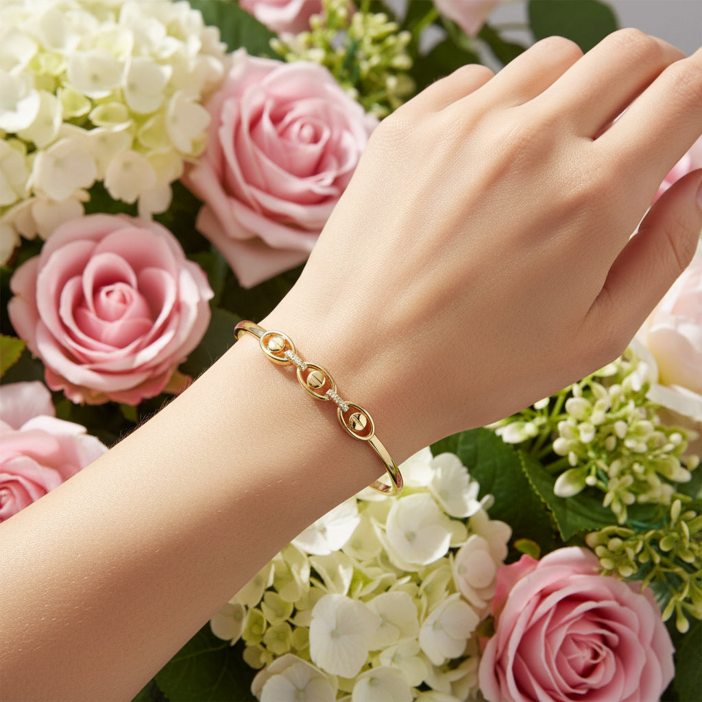 Позлатена твърда гривна "Минималист"